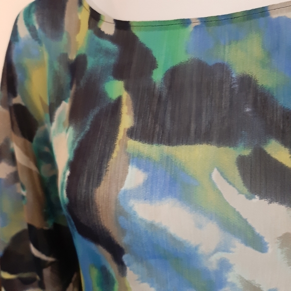 $5 W/BUNDLE I-N-C Blouse Blues & Greens Size 2 - Picture 6 of 8